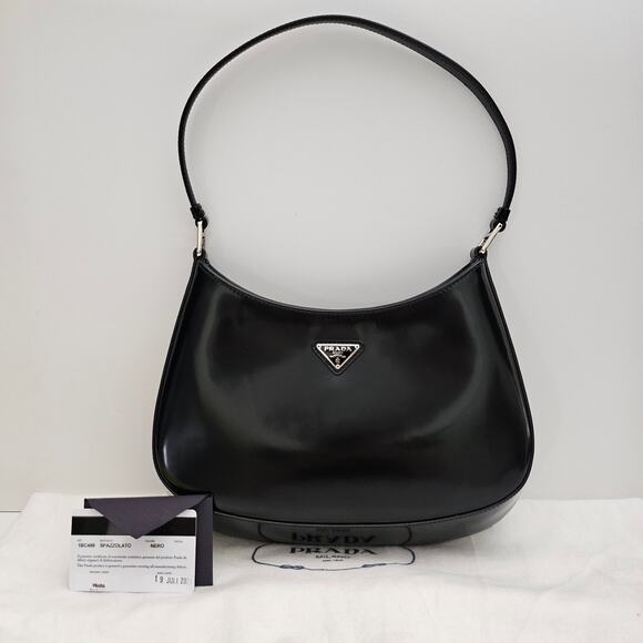 Prada Cleo Small Leather Shoulder Bag Black - Picture 7 of 7